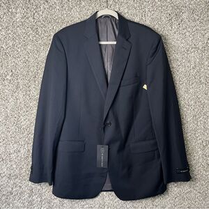 JB Britches Blazer Men’s 42L Logan 100% Wool Black‎ Suit Jacket NWT